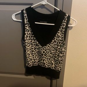 Express Leopard Sweater Vest
